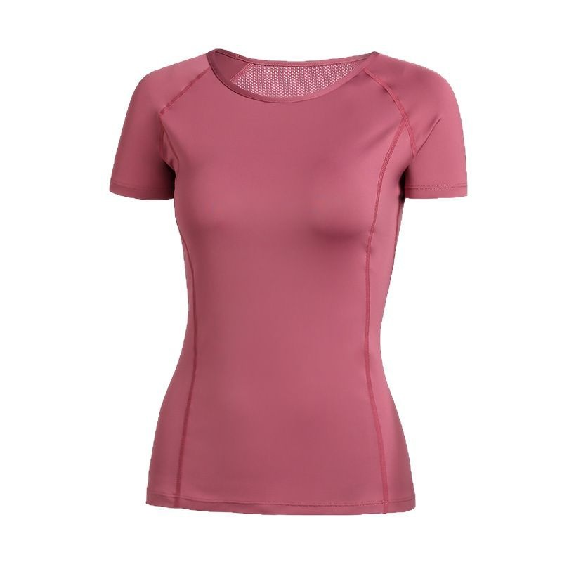 Camiseta de mujer 001, transpirable y de secado rápido, corte ajustado, ideal para entrenamiento físico, correr y yoga._voghion.com