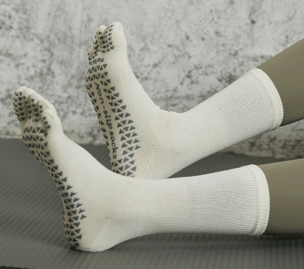 001 Long Tube Summer Professional Non-Slip Pilates Five-Toe Mid-Tube Yoga Sports Socks Fitness_voghion.com