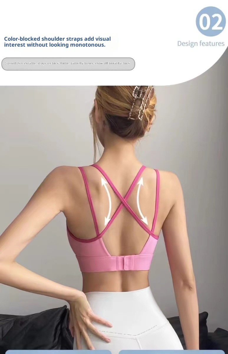 Top deportivo push-up para mujer, resistente a impactos, ideal para correr, entrenar y hacer ejercicio. Diseño de espalda de una pieza tipo top tipo sujetador deportivo para yoga._voghion.com