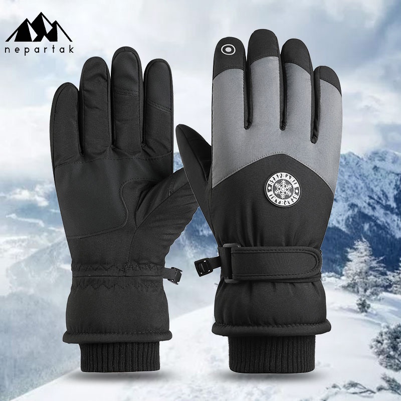ActiveGo Ski X8 Unisex Windproof Waterproof Outdoor Cycling Motorcycle Winter Fleece Lined Thickened Warm Finger-separated Gloves_voghion.com