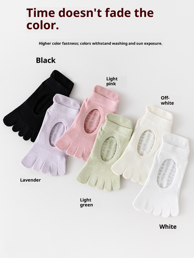 001 Manufacturer New Product Wholesale Autumn Winter Yoga Professional Non-Slip Open Five-Toe Bodhi Split Toe Floor Socks_voghion.com