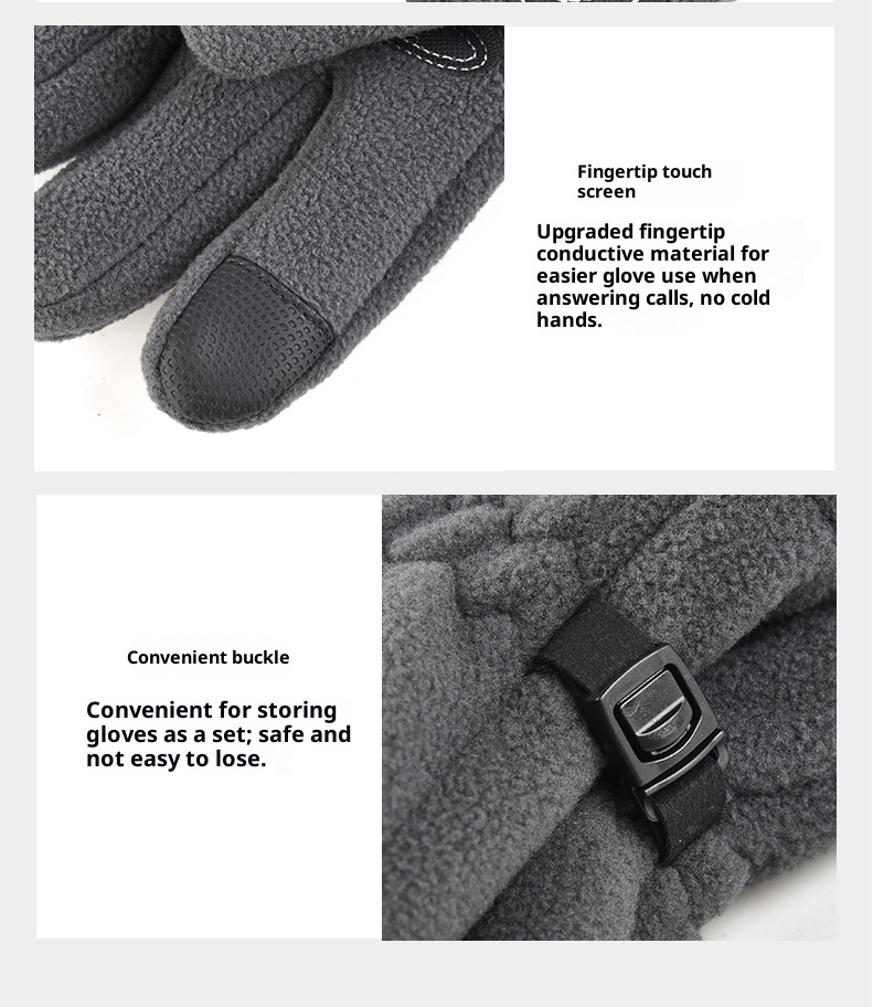 ActiveGo Men's Winter Gloves Fleece Lined Warm Cold-Resistant Touchscreen Thickened Outdoor Student Ccling Sports Skiing_voghion.com