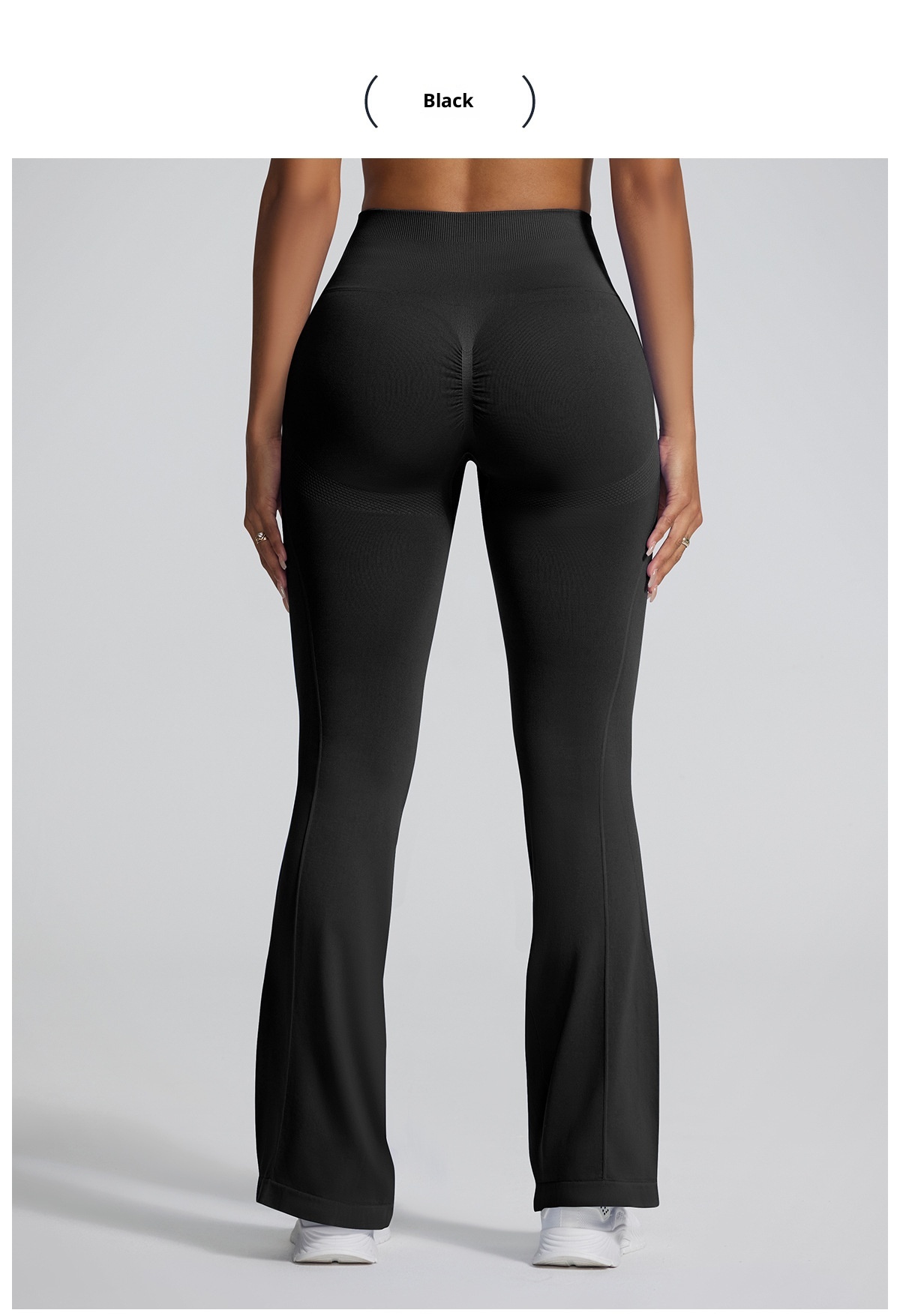 001 En stock Nouveau pantalon de sport évasé pour femme, effet push-up, coupe slim, jambes droites, jambes larges, idéal pour le fitness et le yoga_voghion.com