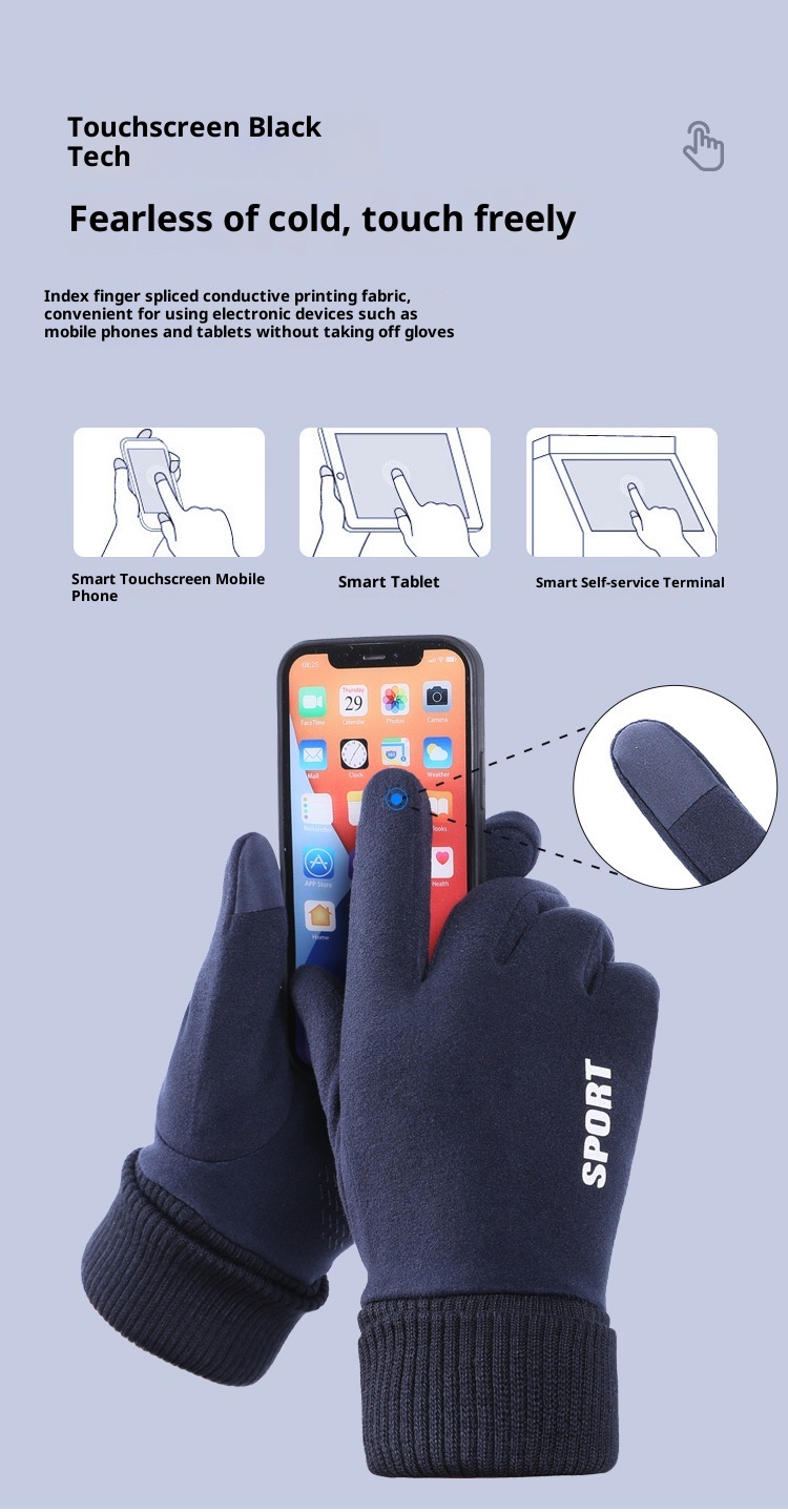 Gants de sport ActiveGo Cross-Border Winter Thermal pour femmes et couples, coupe-vent, imperméables et épais, pour le ski et les activités de plein air (vente en gros)._voghion.com