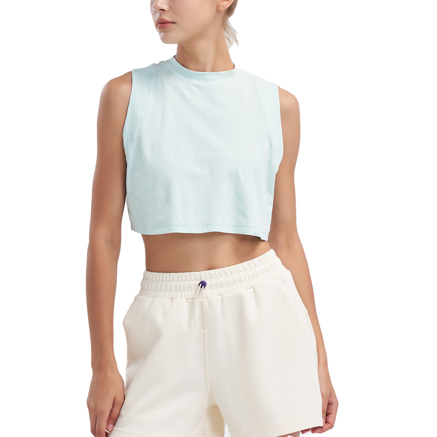 001 Sleeveless Yoga Sports Vest For Women, Barely There Feel, Breathable Running Top, Beautiful Back, Quick-Dry, Loose Fit,_voghion.com