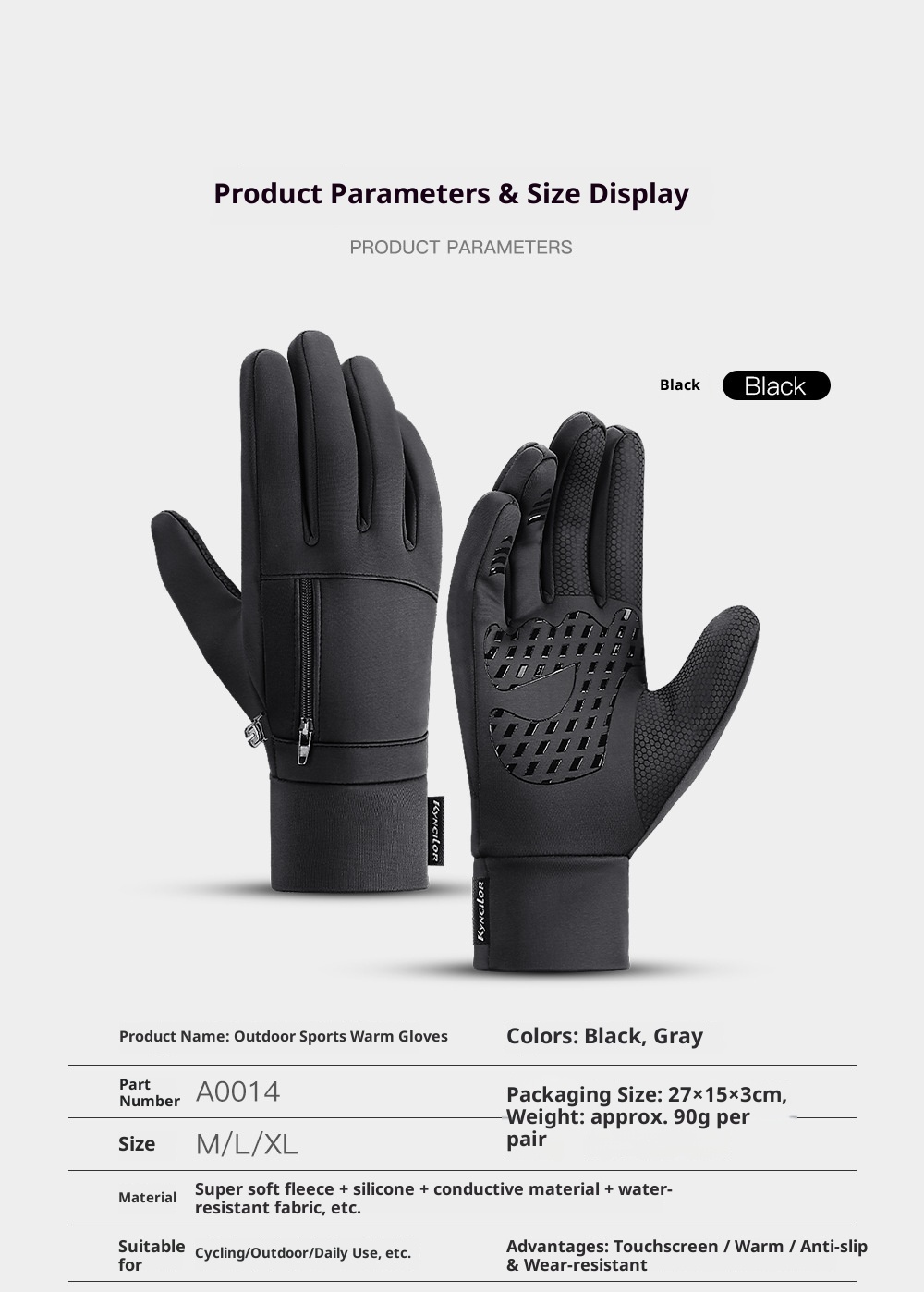 ActiveGo Outdoor Autumn And Winter Warm Bicycle Riding Touch Screen Windproof Women's Ski Sports Gloves Wholesale_voghion.com