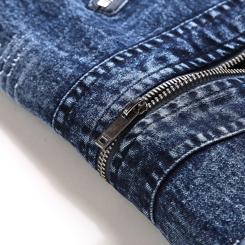 ActiveGo 2022 Primavera Otoño Nueva Chaqueta para Hombre Moda Estilo Europeo y Americano Casual Elástico Lavado Denim Top_voghion.com