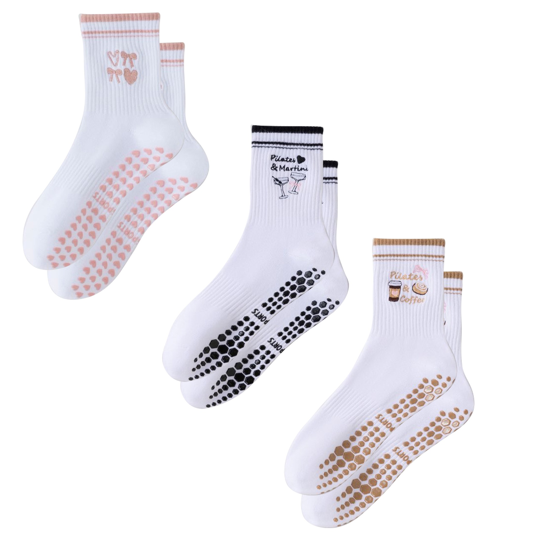 Chaussettes de sport au sol à cinq orteils, antidérapantes et confortables, style professionnel, pour le yoga et le Pilates (modèle 001), avec pantalon requin mi-mollet._voghion.com