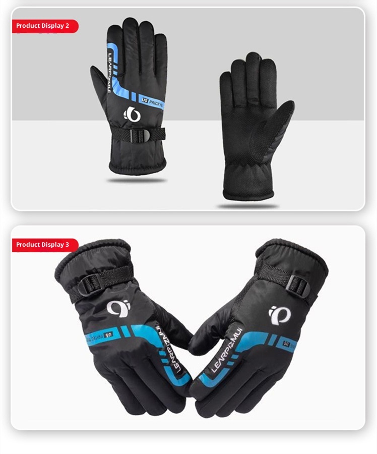 Guanti caldi ActiveGo con fodera in pile, spessi per l'inverno, da uomo, per ciclismo, all'aperto, antifreddo, grandi, da sci e moto, in cotone_voghion.com