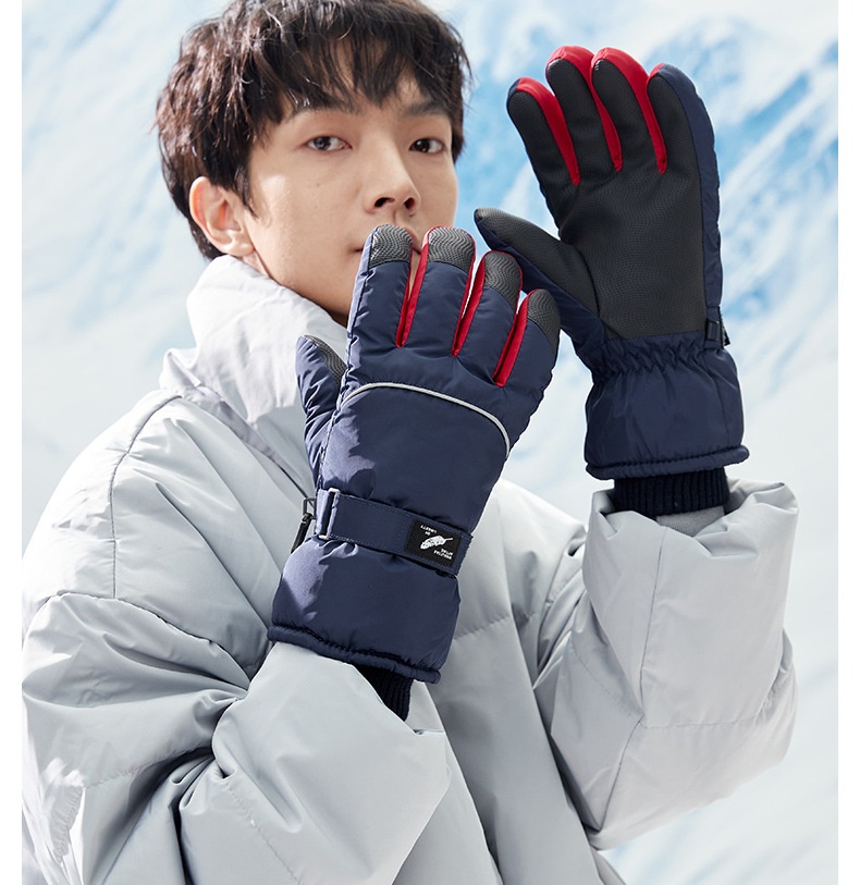 ActiveGo Herren Ski- und Radhandschuhe, kältebeständig, fleecegefüttert, dick und warm, aus Baumwolle, für Outdoor-Aktivitäten im Winter_voghion.com