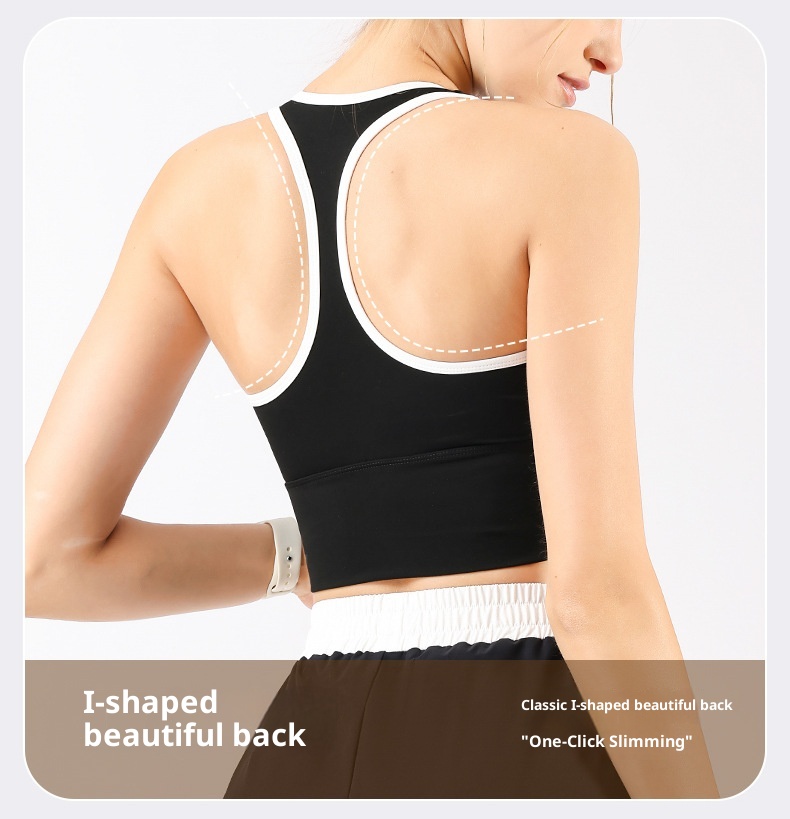 001 Sports Bra Women, Shockproof Fixed Cup Top, Fitness Shirt, Running Quick-Dry Red Bra, Yoga Vest For Spring_voghion.com