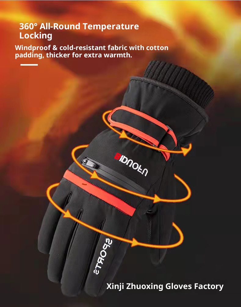 ActiveGo Cotton Gloves For Men And Women, Winter Warm Fleece-Lined Thickened Cycling Motorcycle Touchscreen Skiing Mountaineering_voghion.com
