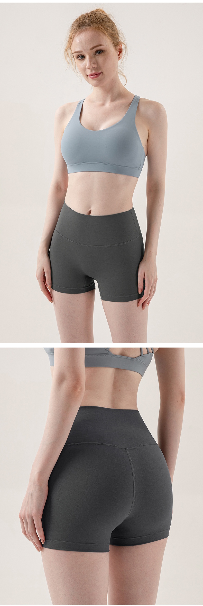 001 New European And American Style Sports Shorts For Women Summer High Waist Tight Lift Peach Hip Fitness Yoga_voghion.com