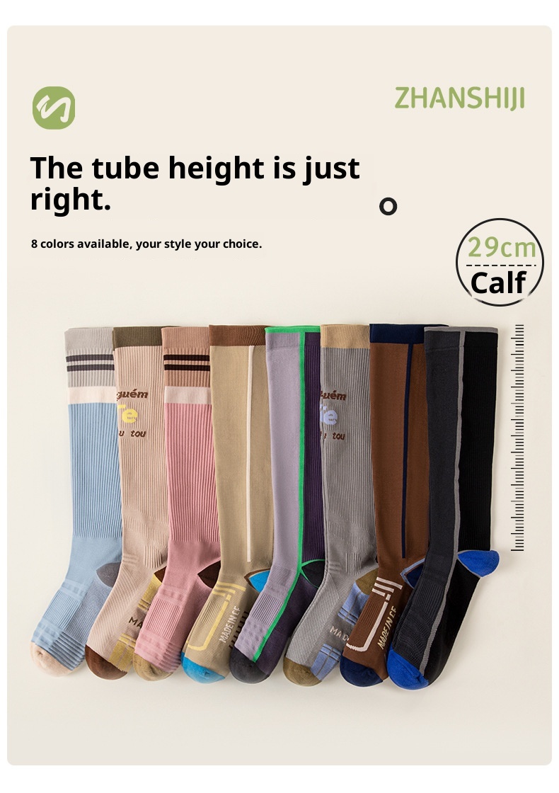 001 001 Per donne Sport Fitness professionale Corsa Corda per saltare Energia muscolare Compressione metà polpaccio Yoga Calzini dimagranti per le gambe_voghion.com