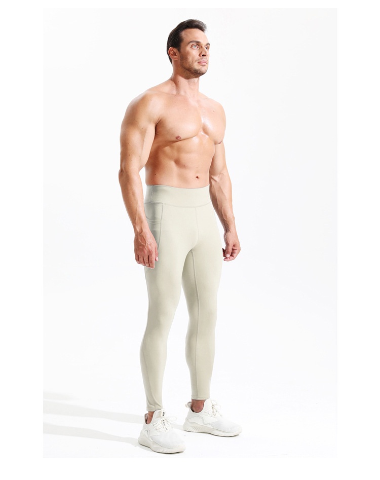 001 Men's Shark Running Tight Yoga Marathon Compression Waist Track And Field High Elastic Pants_voghion.com