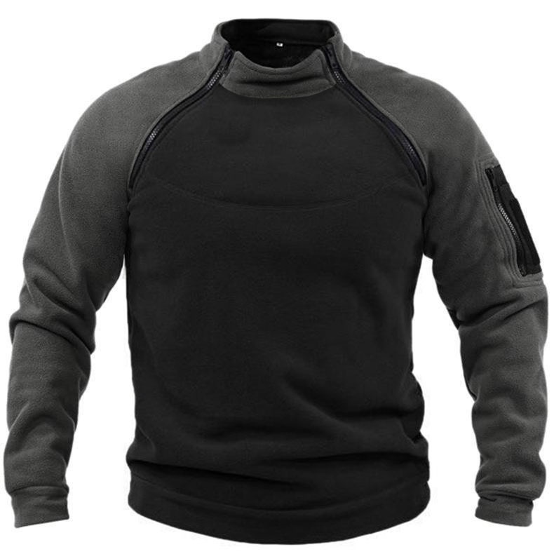ActiveGo ActiveGo Fabricant transfrontalier européen-américain Sweat-shirt à col montant Printemps et automne Coupe ample à double manches Color Block_voghion.com