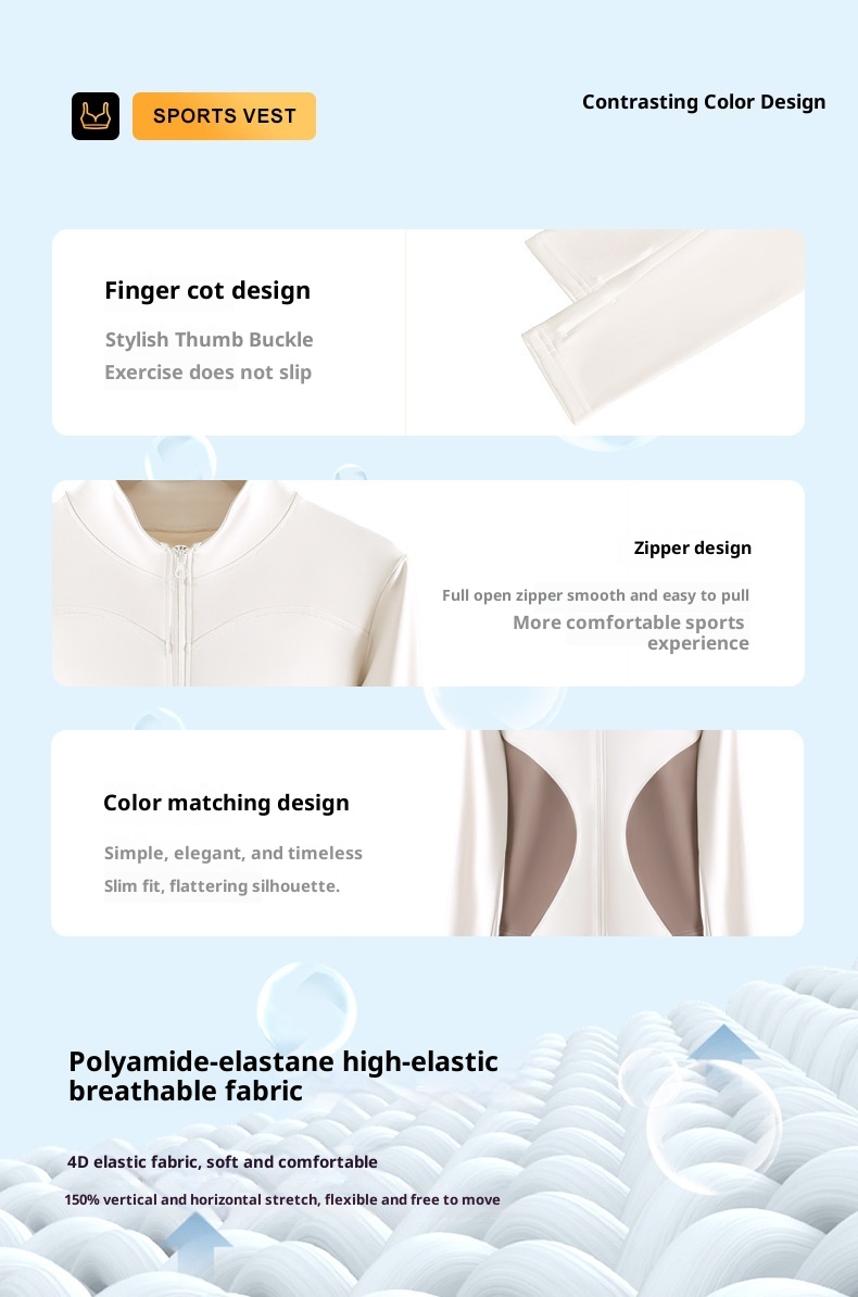 001 Juyitang Color Block Sports Fitness Slim Fit Running Women's Yoga Jacket_voghion.com