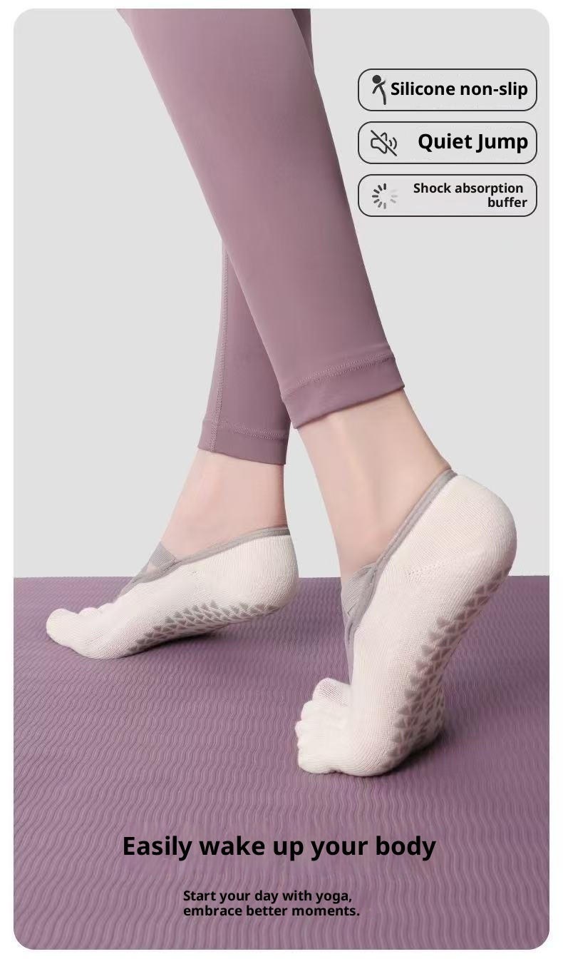 001 Yoga Five-Toe For Women Professional Non-Slip Breathable Sweat-Absorbing Pilates Sports Toe-Separating Floor Socks_voghion.com