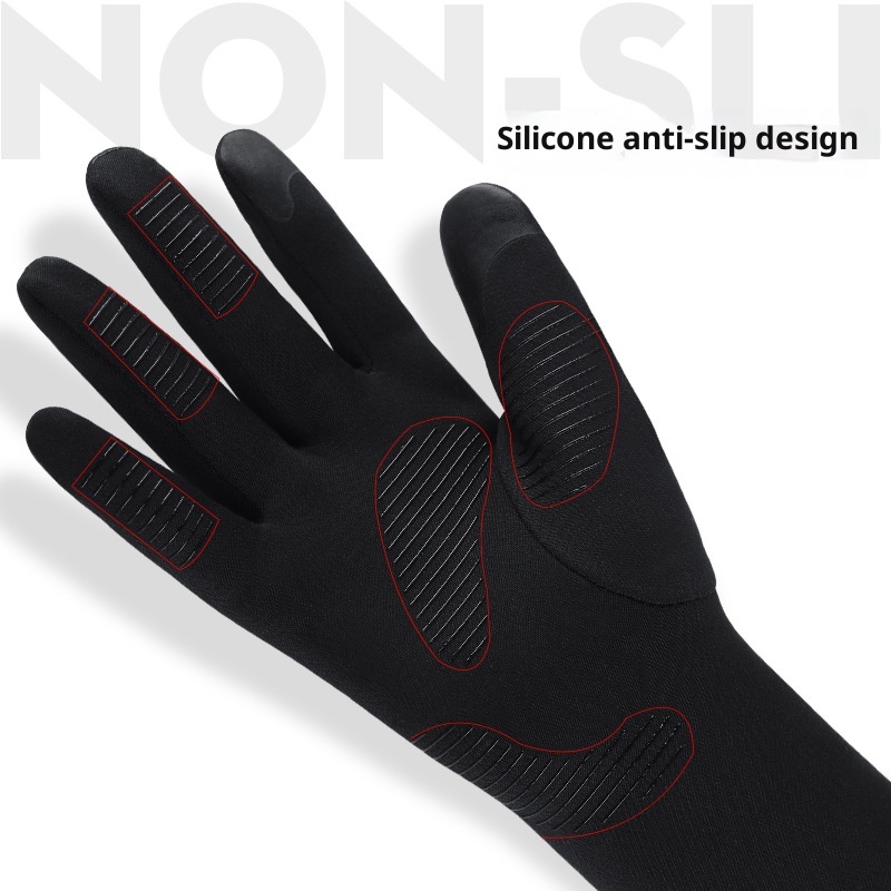 ActiveGo Winter Japanese Ski Inner Men's Outdoor Fleece-Lined Warm Windproof Touchscreen Non-Slip Cycling Gloves DB66_voghion.com