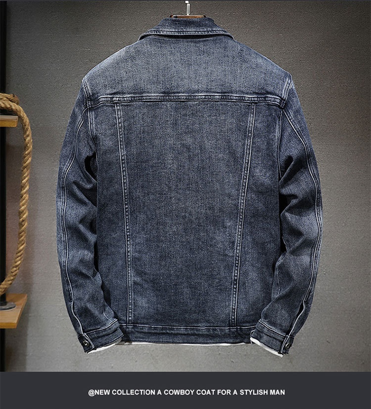 Chaqueta elástica ActiveGo 2025 para hombre, color negro, elegante, estilo europeo y americano, de mezclilla sencilla para primavera y otoño._voghion.com