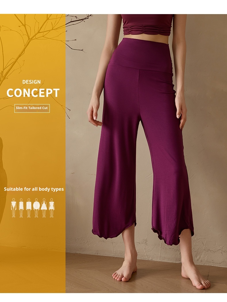 001 New Air Loose Yoga Inner View Flow Spring Summer Meditation Wide Leg Pilates Nine-point Solid Color Sports Pants_voghion.com