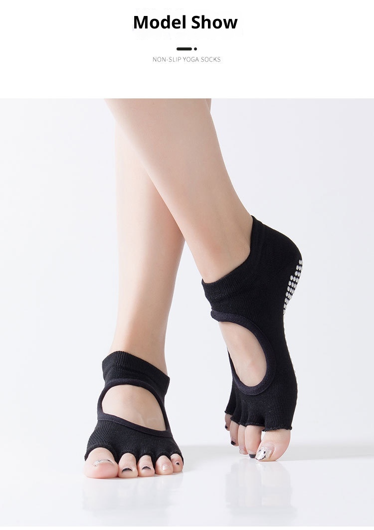001 In Stock Direct Shipping Korean Hot Sale Open Back Yoga Five Toe Pointed Yogo Fitness Non-Slip Floor Socks_voghion.com