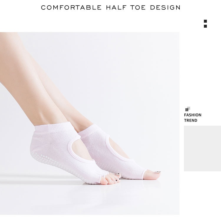 001 In Stock Direct Shipping Korean Hot Sale Open Back Yoga Five Toe Pointed Yogo Fitness Non-Slip Floor Socks_voghion.com