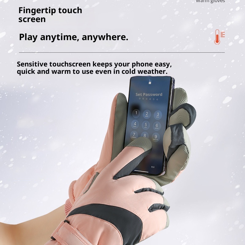 Guanti da sci ActiveGo per uomo e donna, per coppie, invernali, in caldo cotone, spessi, per bici elettrica, antivento, impermeabili, per esterni_voghion.com