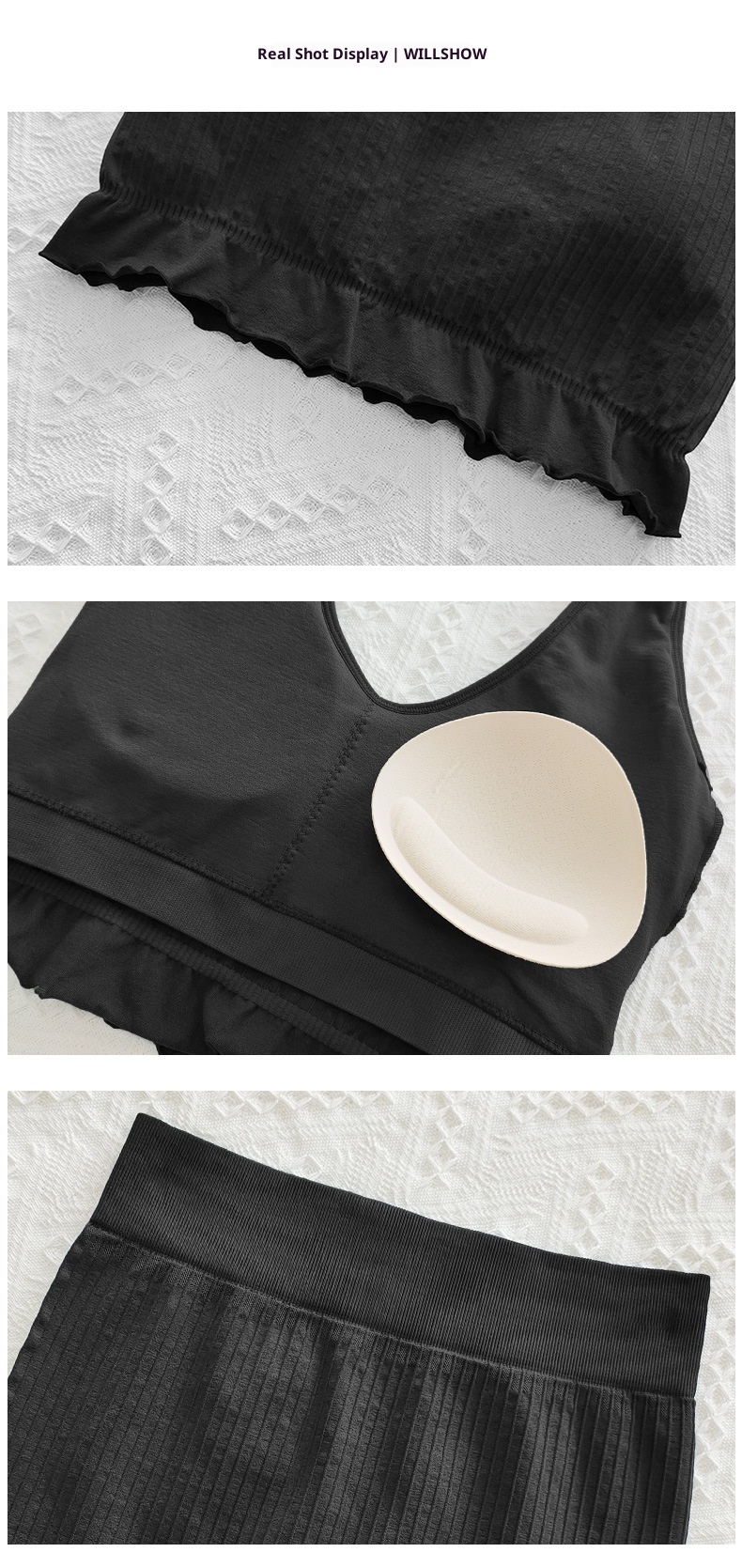 001 Cloud Outfit Set Halter Neck Shorts Fitness Tank Running High Elasticity With Chest Pad Top Yoga Pants_voghion.com