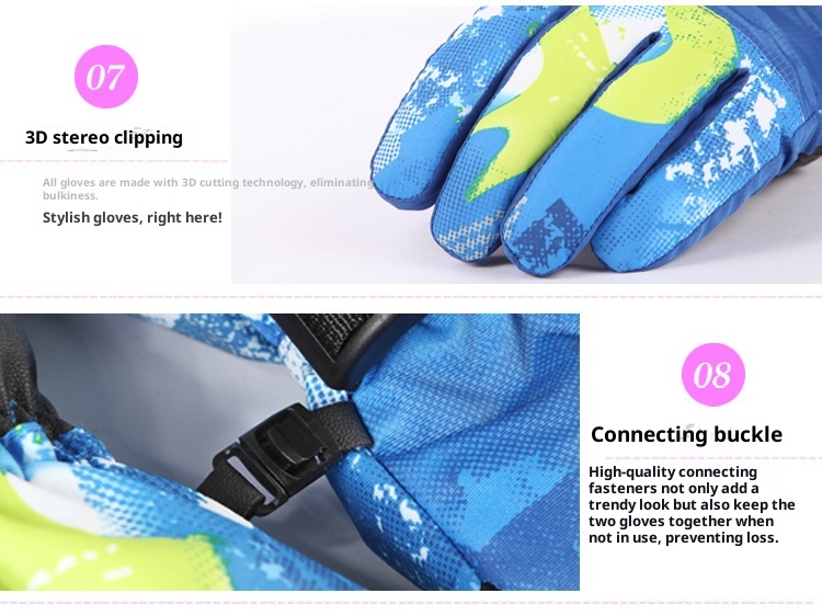 ActiveGo Parent-Child Winter Warm Ski Gloves Waterproof Cold-Proof Fleece-Lined Thickened Touchscreen Outdoor Hiking Cycling_voghion.com