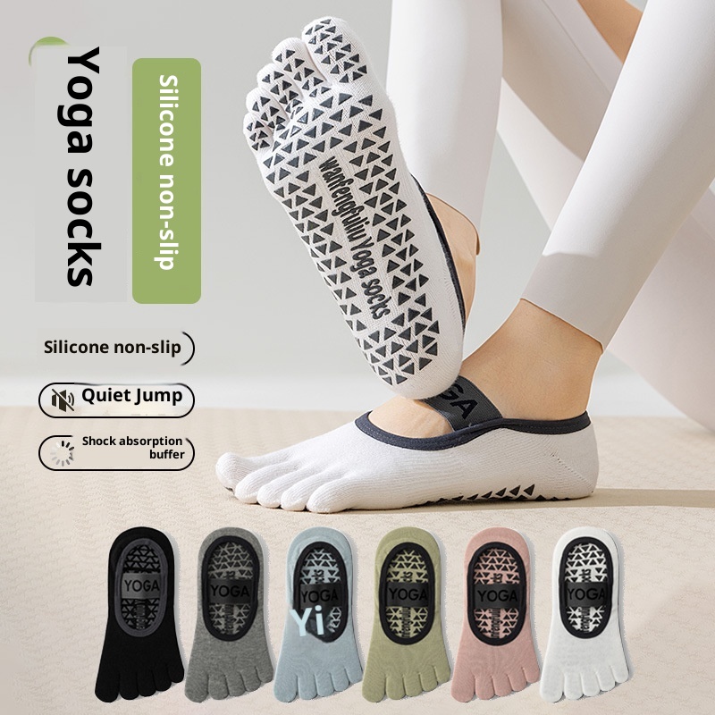 001 Yoga Pilates Special Toe Split Invisible Sweat-Absorbent Breathable Thin Sports Fitness Socks Bagged_voghion.com