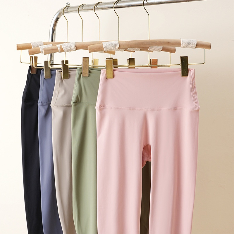 Legging de yoga Lulu Style couleur crème pour femme, effet seconde peau, taille haute, effet push-up, vêtement de sport moulant, sous-vêtement technique, séchage rapide_voghion.com