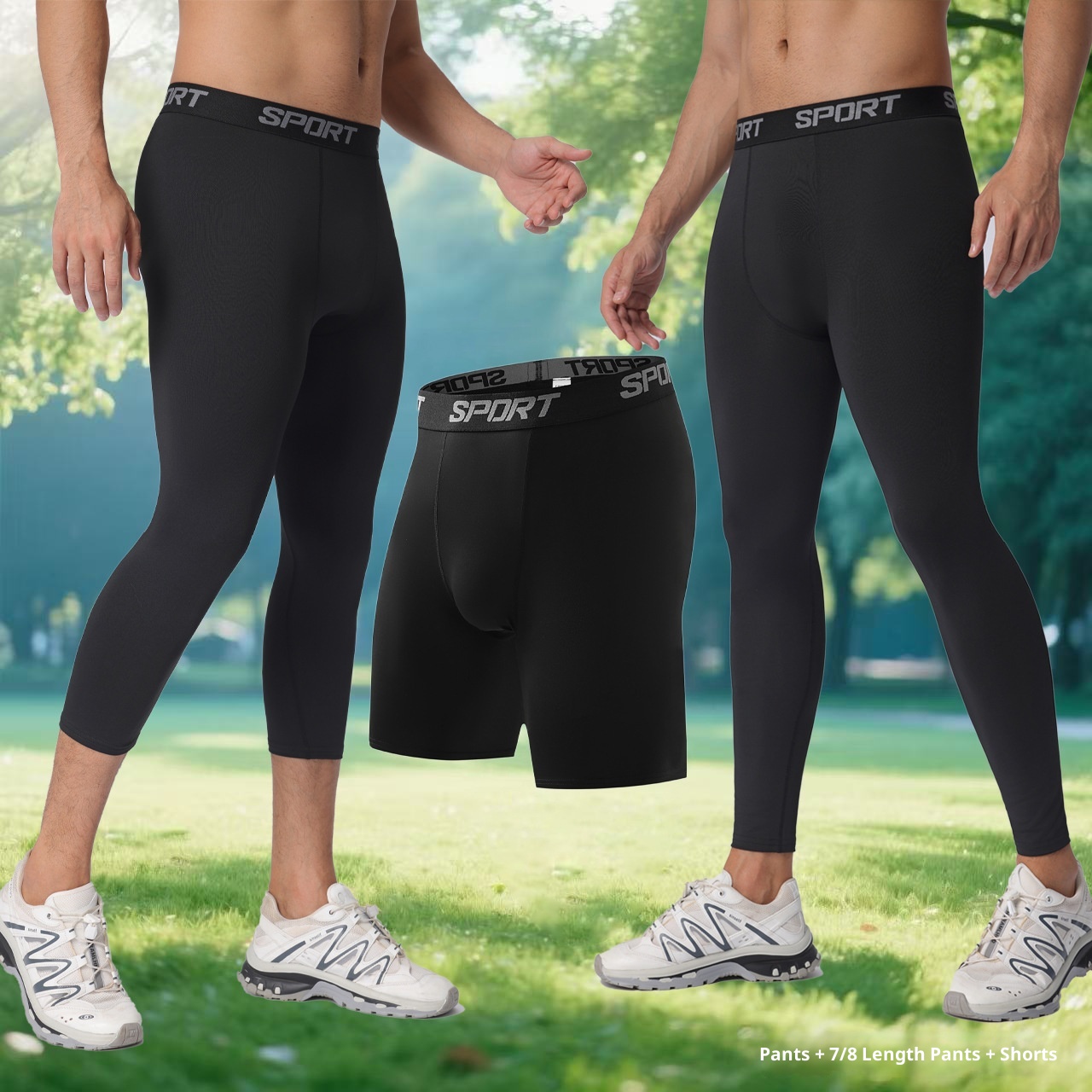 001 Pantaloni attillati da basket ad asciugatura rapida, da corsa e da yoga, da uomo, Cross-Border Spor, elastici e a compressione_voghion.com