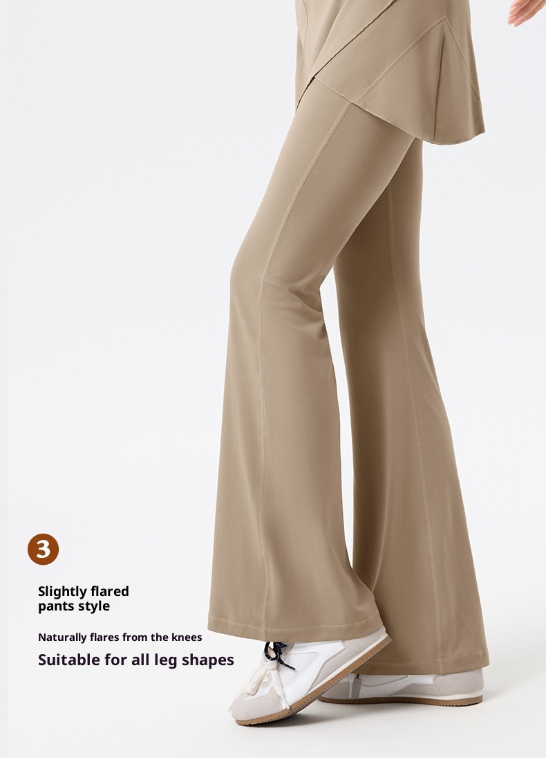 Ensemble deux pièces 001 pour femme : jupe évasée taille haute amincissante pour le sport en extérieur, le fitness, le Pilates et le yoga._voghion.com