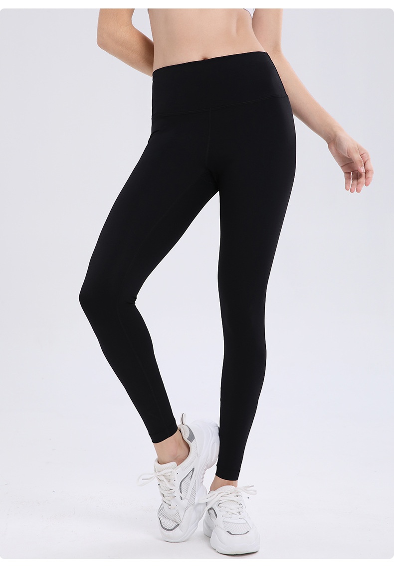 001 Wunder Train Drawstring Nine-point Naked Feel Breathable Double-sided Brushed Long Tummy Control Hip Lift Yoga Pants_voghion.com
