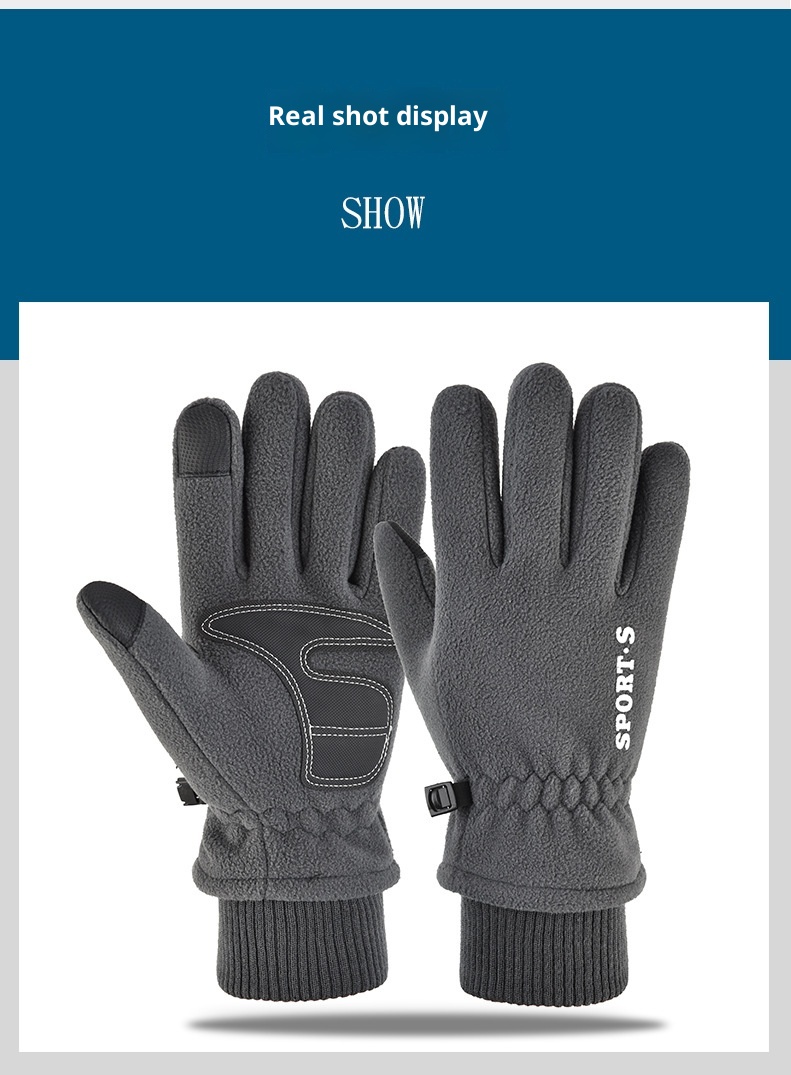 ActiveGo Men's Winter Gloves Fleece Lined Warm Cold-Resistant Touchscreen Thickened Outdoor Student Ccling Sports Skiing_voghion.com