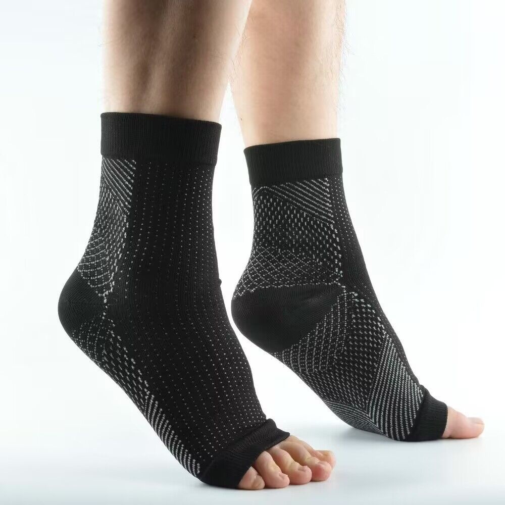 001 001 Calzini sportivi unisex per yoga, con punta aperta, maniche a compressione, protezione per i piedi nudi_voghion.com