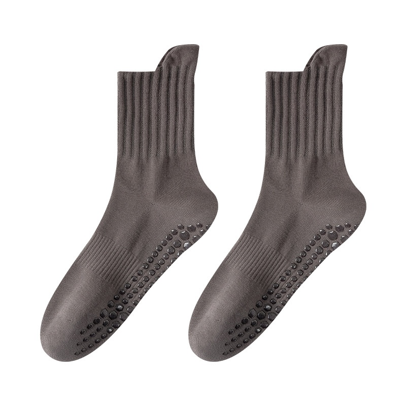 001 Non-Slip Men Mid-Calf Yoga Cotton Professional Sports Sweat-Absorbent Deodorant Pilates Indoor Adult Floor Socks_voghion.com