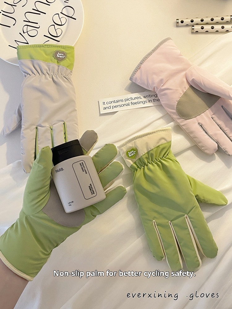 ActiveGo Fleece-gevoerde, verdikte, koudebestendige outdoor-ski-fiets-elektrische fiets-winddicht-antislip-touchscreen-leuke, warme handschoenen_voghion.com