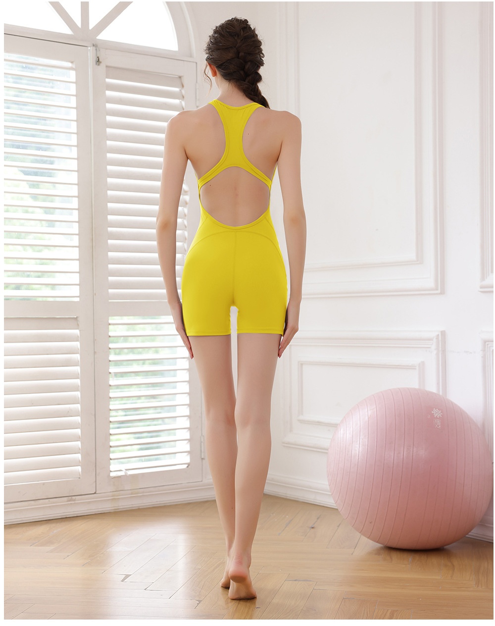 001 Bo Yang Coss-Bode Foeign Tade Bellissima Tuta Intera Elastica con Metà Schiena Sexy e Sollevamento Glutei, con Pois_voghion.com