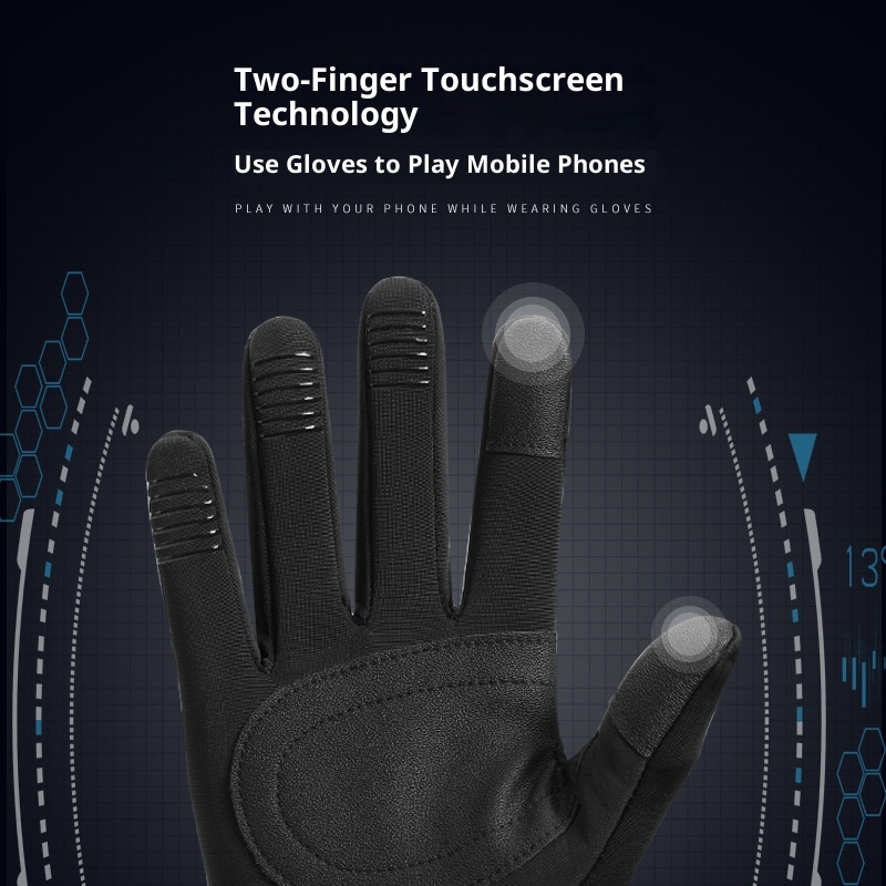Guanti da moto elettrica antiscivolo ActiveGo Witer Warm Cycling Outdoor Sports Skiig Cold-Proof Touchscree Fleece-Lied_voghion.com