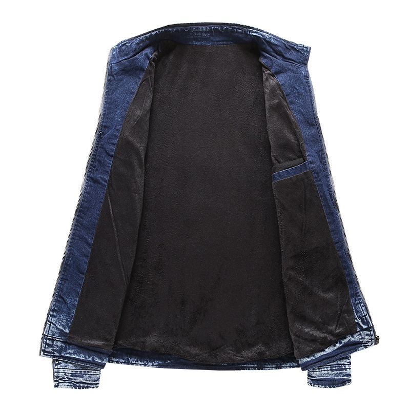 ActiveGo 2022 Primavera Otoño Nueva Chaqueta para Hombre Moda Estilo Europeo y Americano Casual Elástico Lavado Denim Top_voghion.com