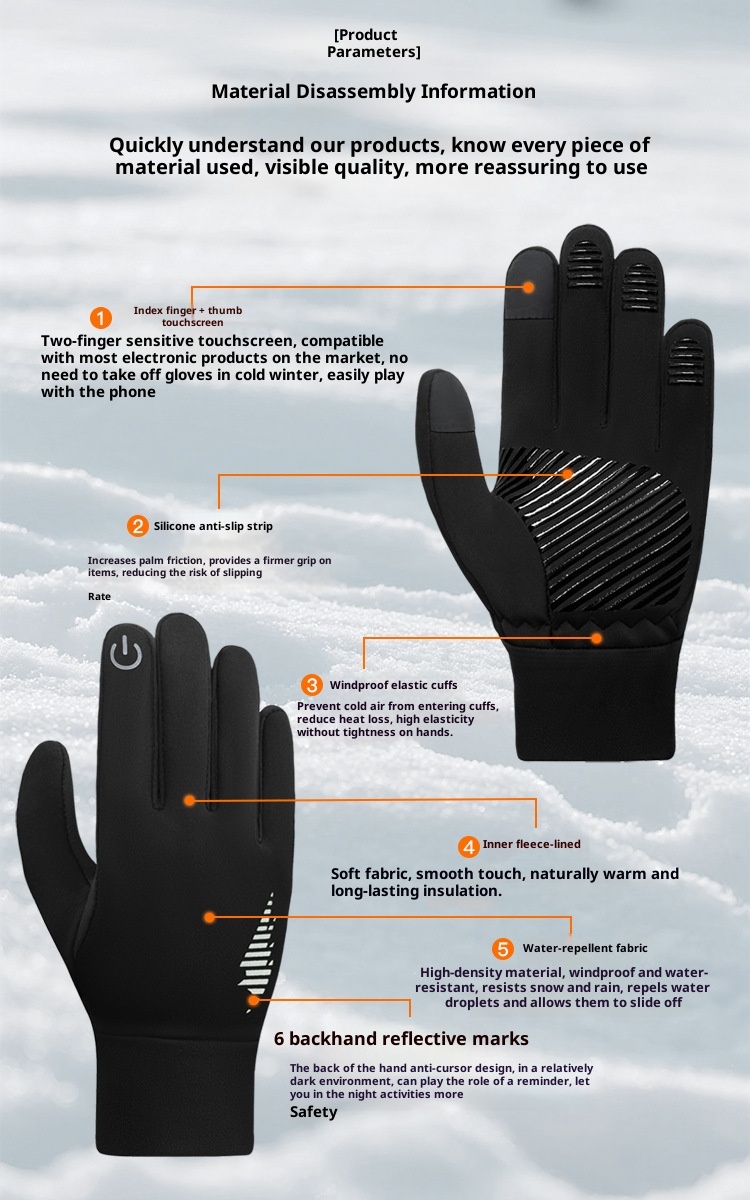 ActiveGo Premium Cross-border Autunno Inverno Caldo Bicicletta Elettrica Bicicletta da Corsa Uomo Donna Antiscivolo Touchscreen a Dita Intere_voghion.com