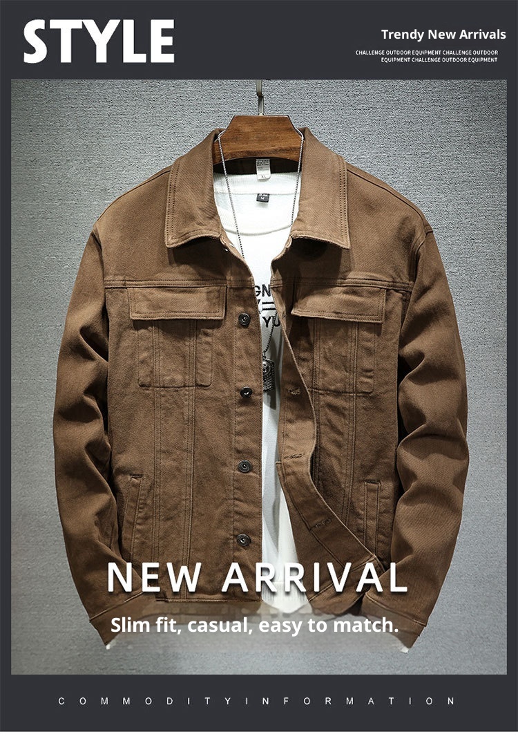 Chaqueta elástica ActiveGo 2025 para hombre, color negro, elegante, estilo europeo y americano, de mezclilla sencilla para primavera y otoño._voghion.com