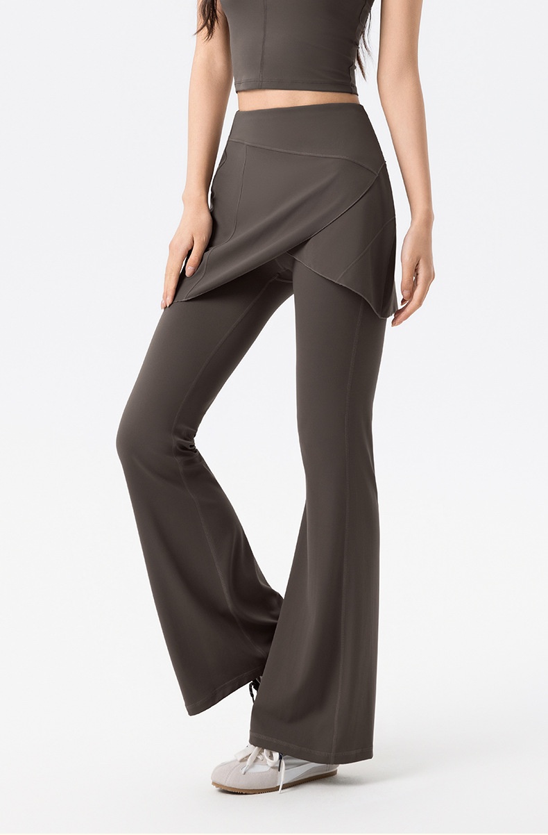 Ensemble deux pièces 001 pour femme : jupe évasée taille haute amincissante pour le sport en extérieur, le fitness, le Pilates et le yoga._voghion.com