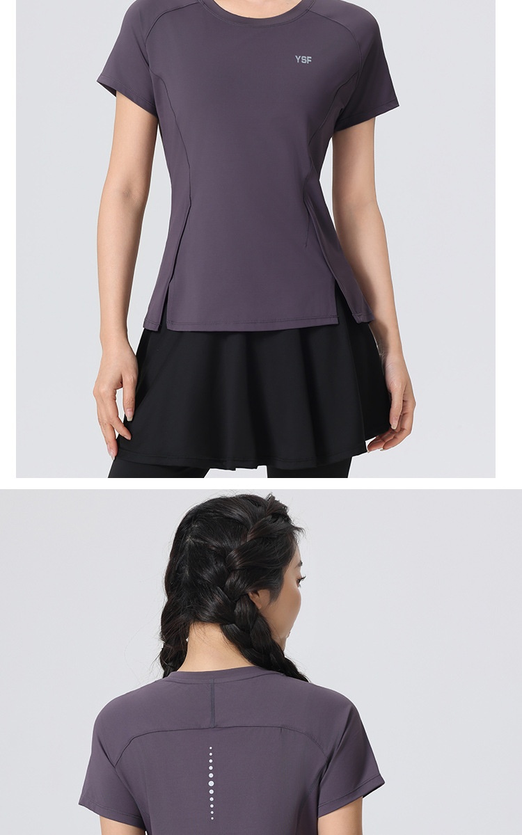 001 2025 Nuovo Yoga Pilates Training Wear Mattina Asciugatura Rapida Fitness Sport Magliette a Maniche Corte Donna_voghion.com