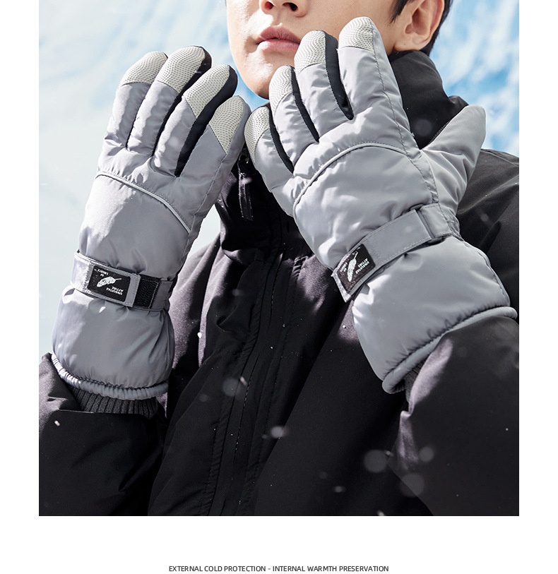 ActiveGo Herren Ski- und Radhandschuhe, kältebeständig, fleecegefüttert, dick und warm, aus Baumwolle, für Outdoor-Aktivitäten im Winter_voghion.com