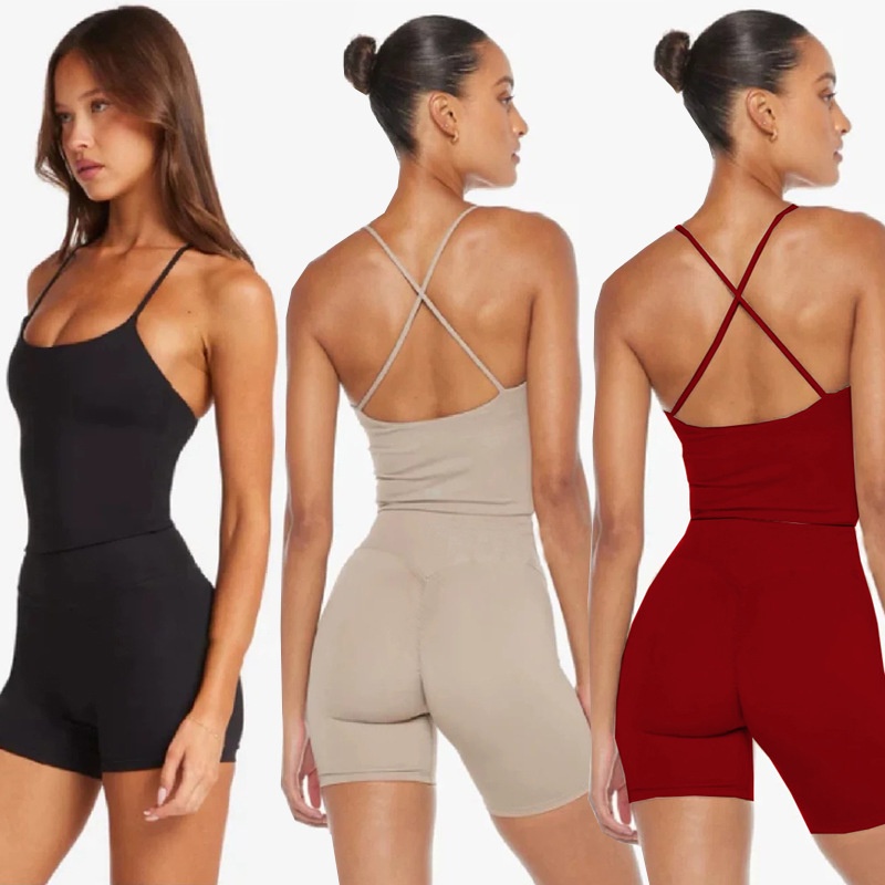 001 Foreign Trade Cross-Border Yoga Camisole For Women With Chest Pads, Fitness Vest, High Waist, Quick-Dry, Hip-Lifting,_voghion.com