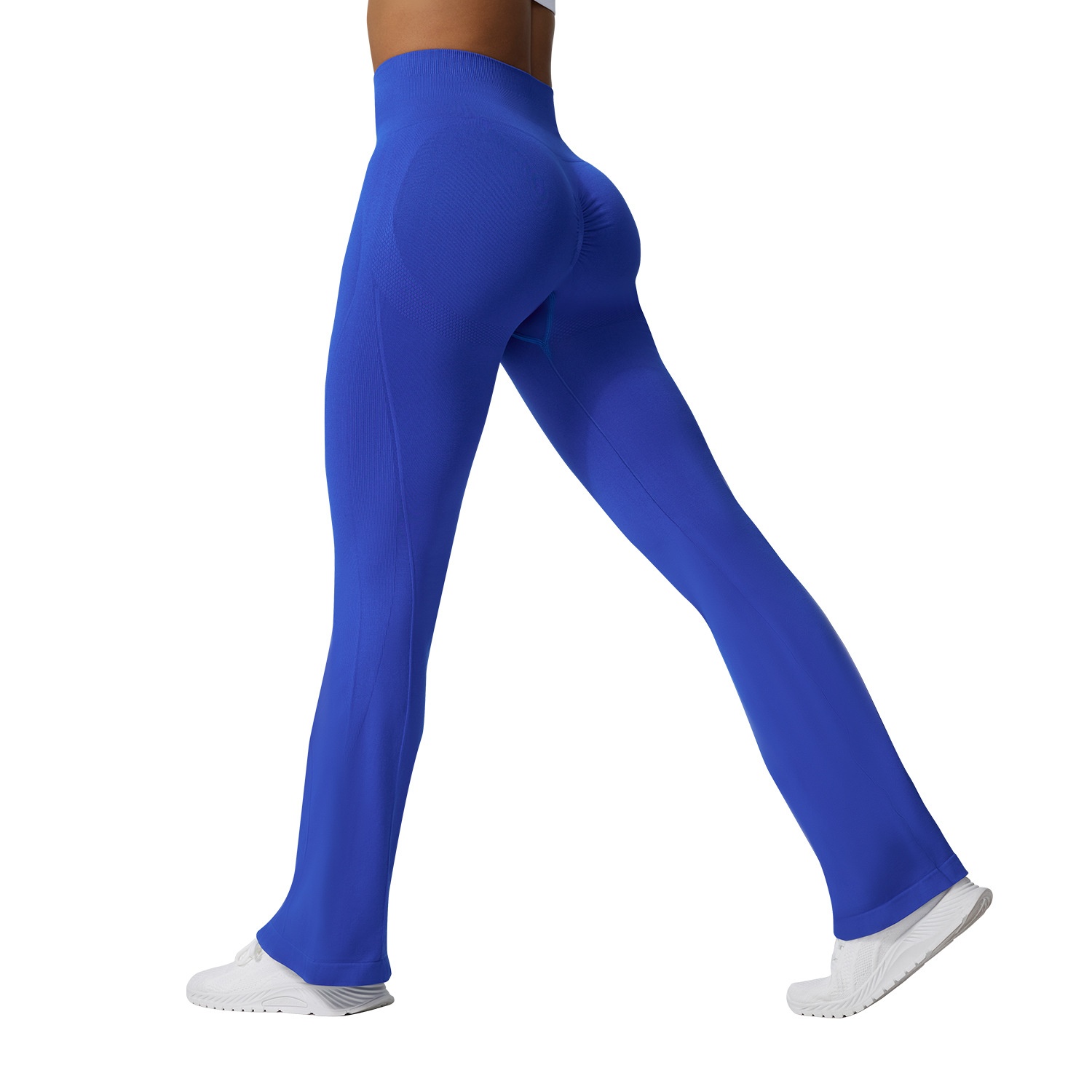 001 En stock Nouveau pantalon de sport évasé pour femme, effet push-up, coupe slim, jambes droites, jambes larges, idéal pour le fitness et le yoga_voghion.com