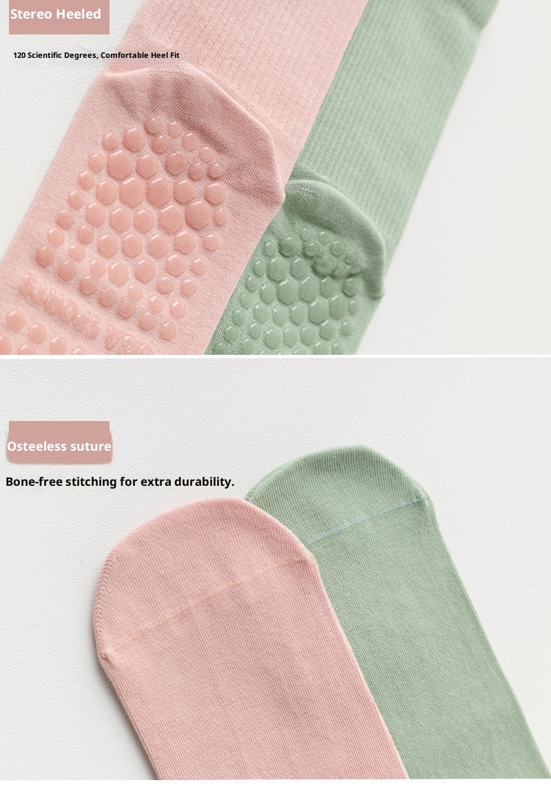 001 001 Yoga Non-Slip Professional Mid-Calf Pressure Pilates Fitness Dance Sports Anti-Pilling Cotton Socks Women_voghion.com